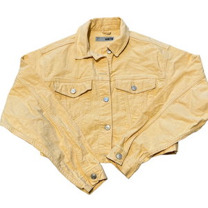 Top Shop Moto yellow cropped jacket sz 6